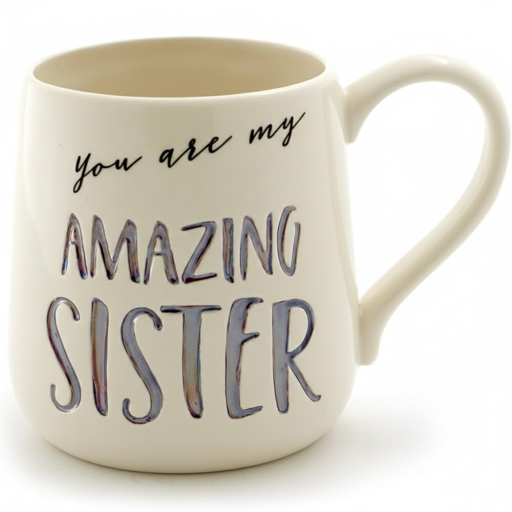 16oz Coffee Mug With Inspirational Sister Quote Print