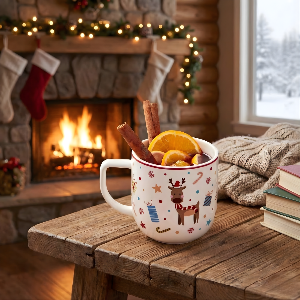 Sets of 4 Christmas Merry Ceramic Mug 