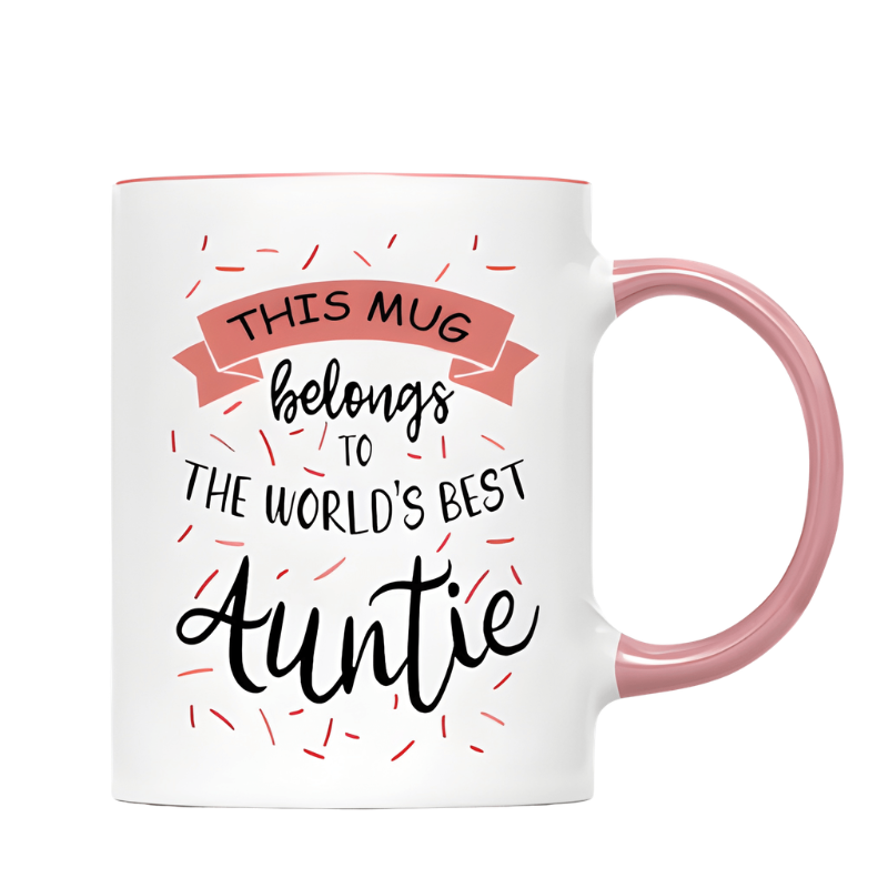 Aunt Quote Print 11oz Ceramic Coffee Mug With Two Tone Design