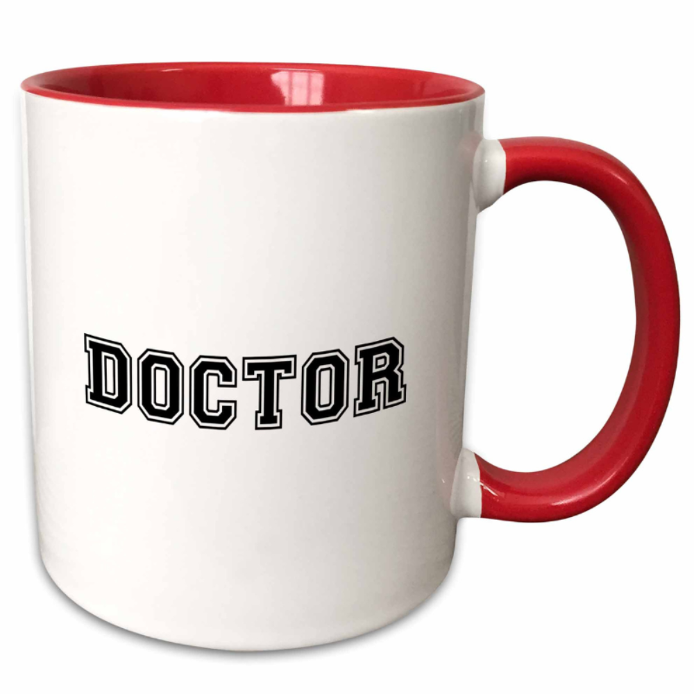 Doctor Text Printed Two Tone Coffee Cup