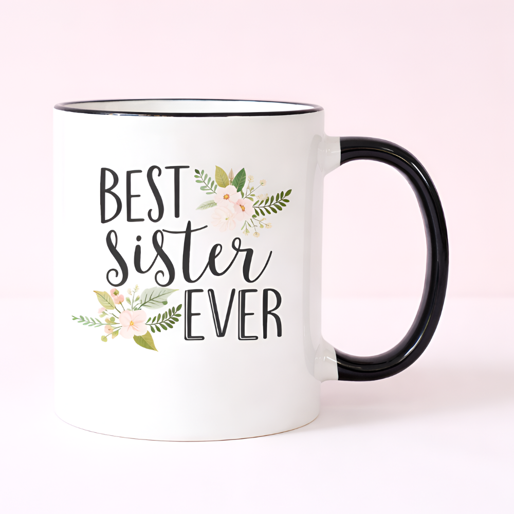 Floral Design Ceramic Coffee Mug For Sister 