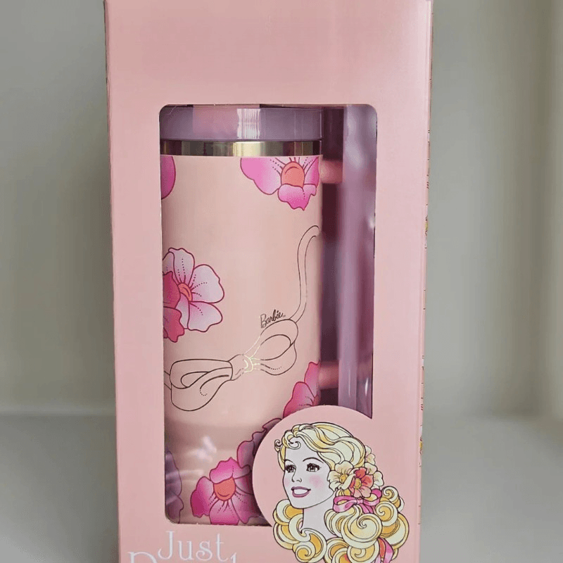 Floral Print Insulated Tumbler Double Walled With Straw-Mineral Mug