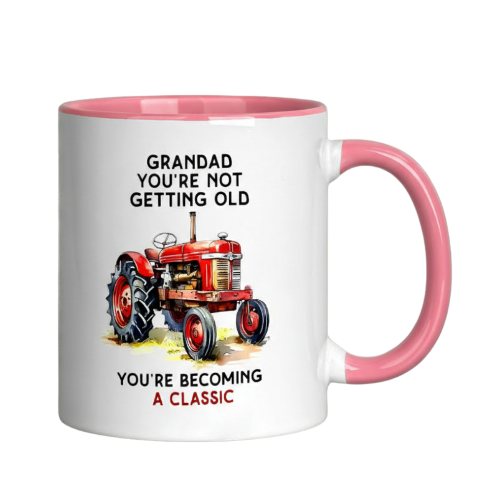 Grandad You Are Not Getting Old Printed Coffee Mug With Tractor Design 