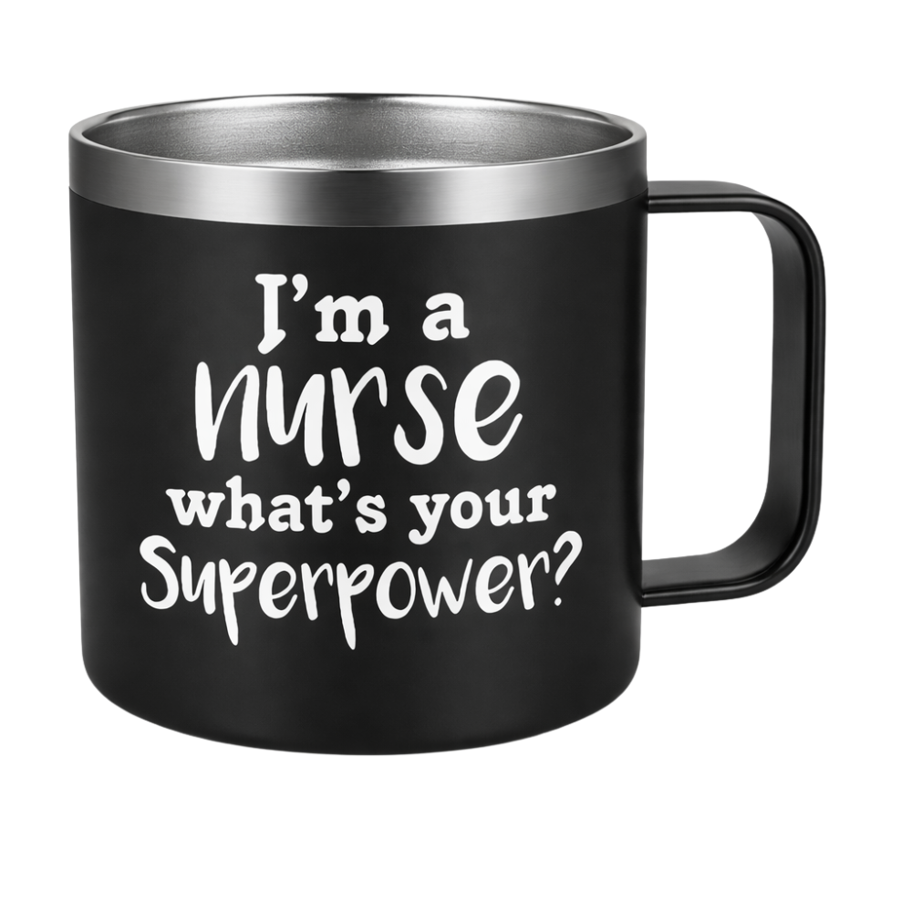 14oz Nurse Superpower Quote Print Coffee Mugs Set