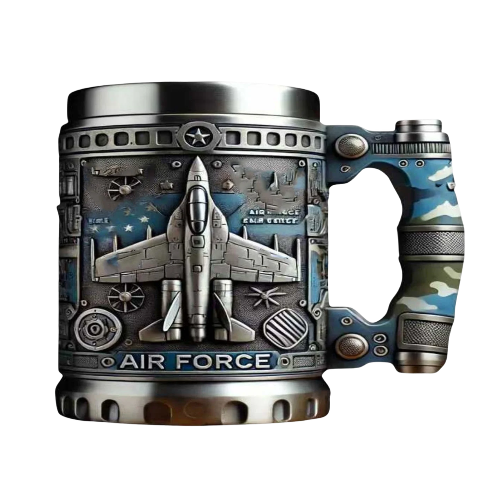 Air Force 3D Military Design Stainless Steel 16 Oz Insulated Mug