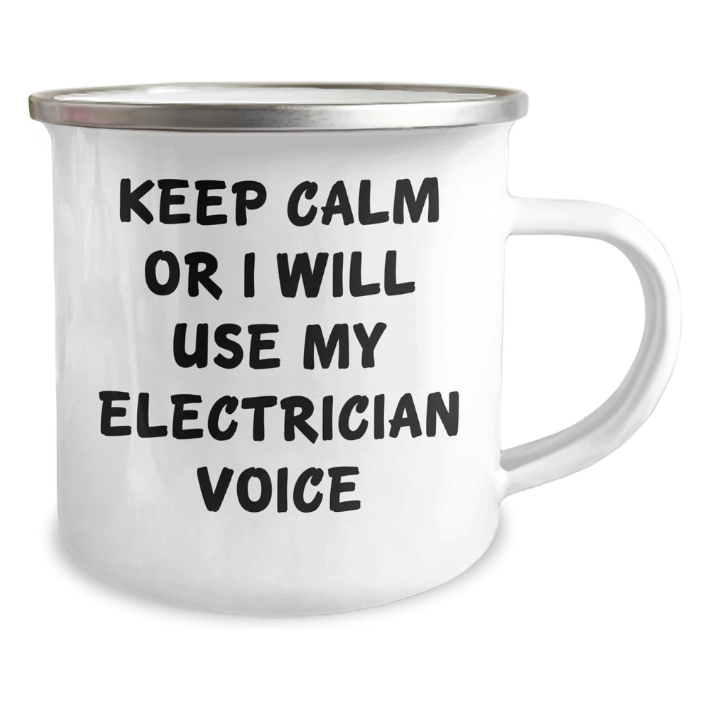 Stainless Steel Electrician Themed Coffee Mug