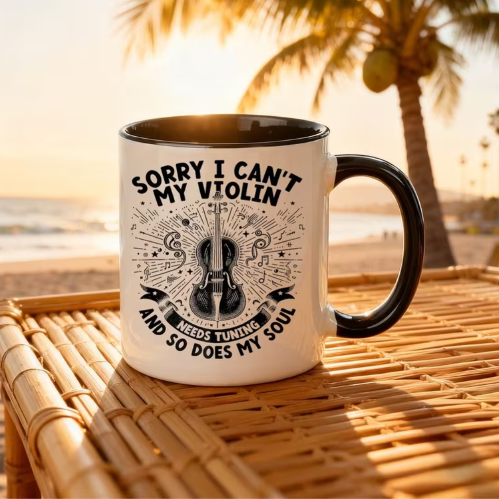 Funny Violin Tuning Quote Print 11oz Musician Coffee Mug