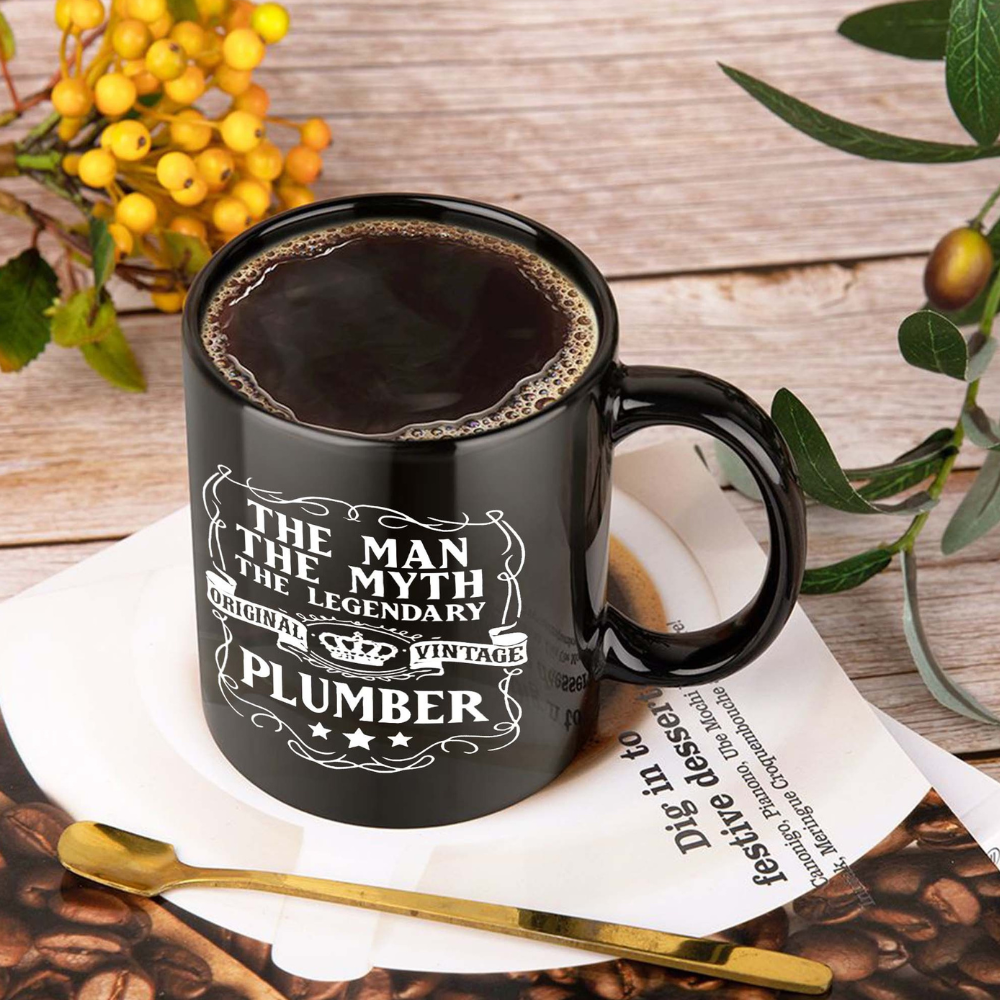 Vintage Crown Plumber Themed 11oz Ceramic Coffee Mug