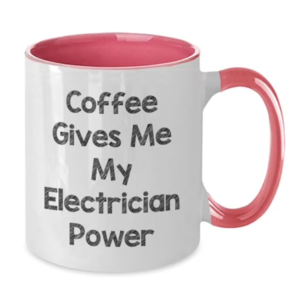 Coffee Gives Me My Electrician Power Printed Mug