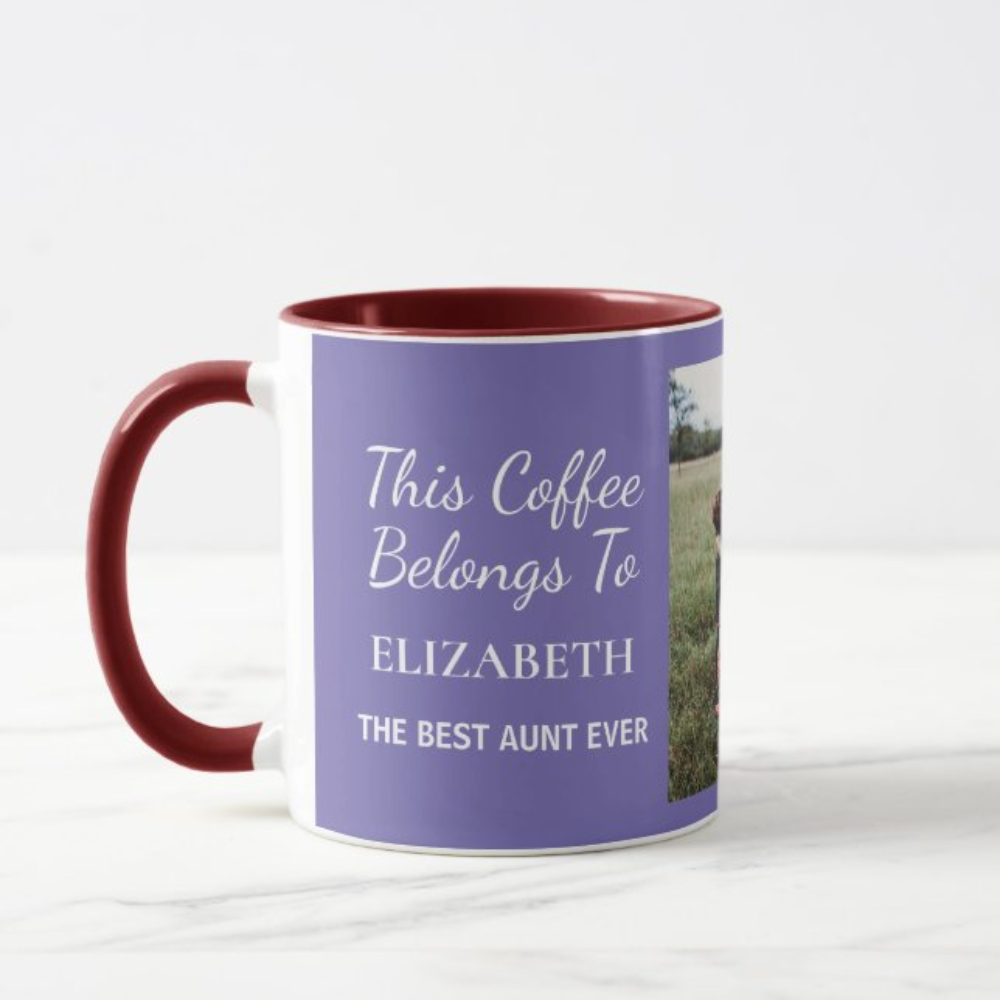 Personalized Aunt Photo Coffee Mug With Custom Name