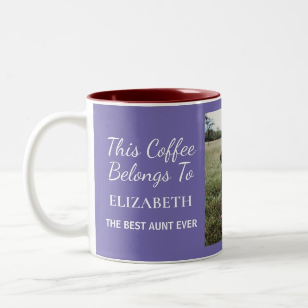 Personalized Aunt Photo Coffee Mug With Custom Name
