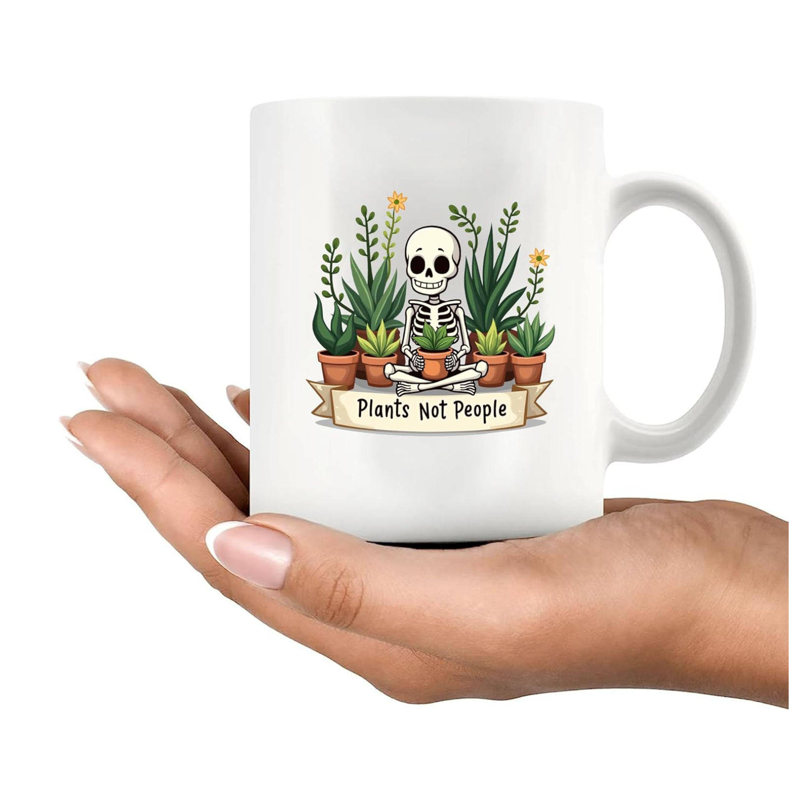 Plants Not People Printed Funny Gardening Themed Mug