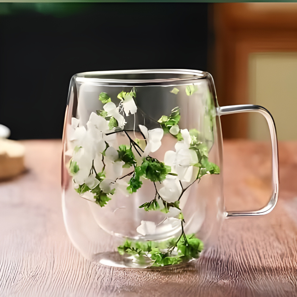 2 Piece Set Transparent Glass Mug