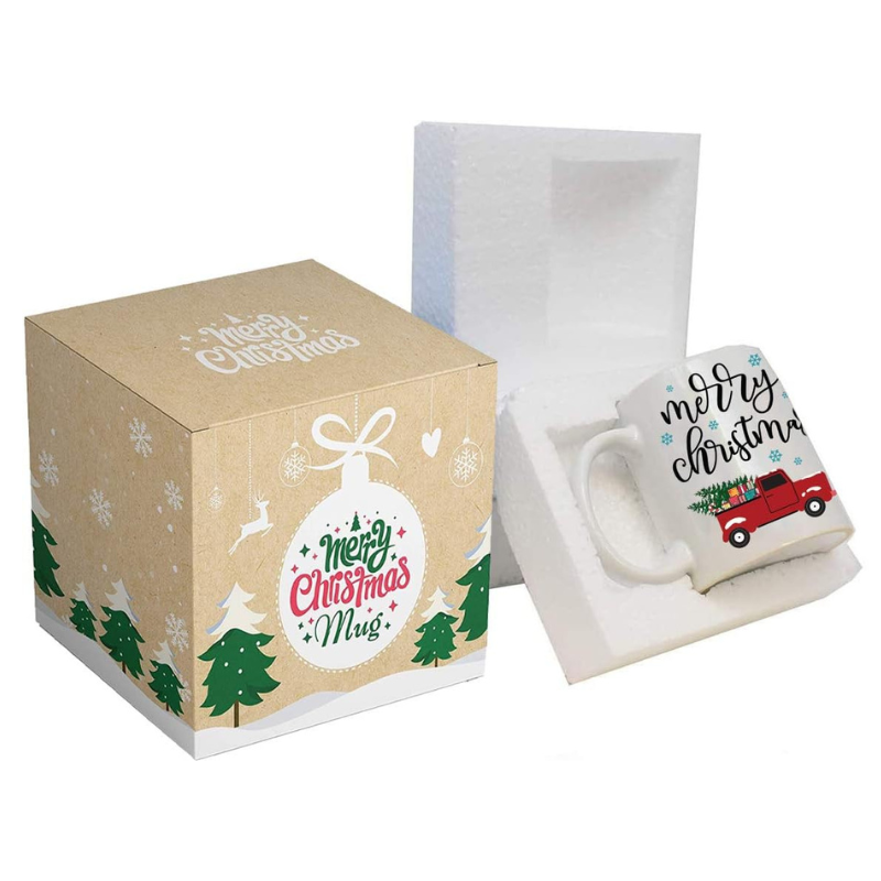 Merry Christmas Printed Coffee Mug With Festive Artwork