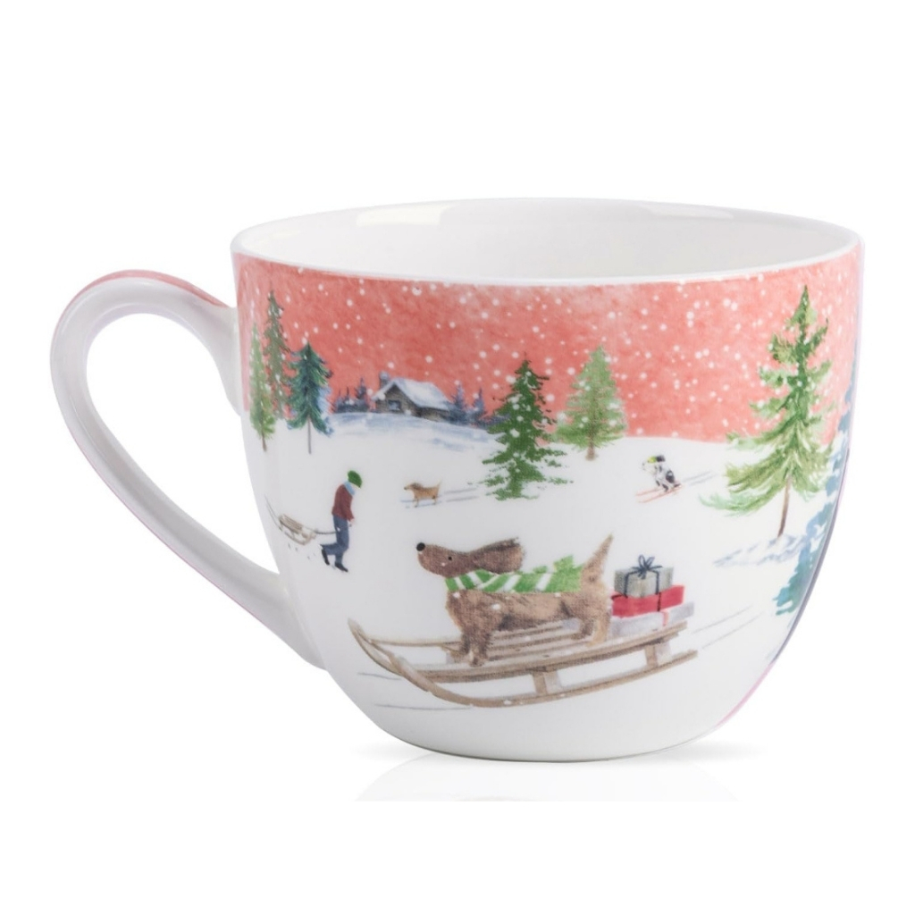20 Oz Winter Sky And Snow Trees Coffee Tea Hug Mug with 