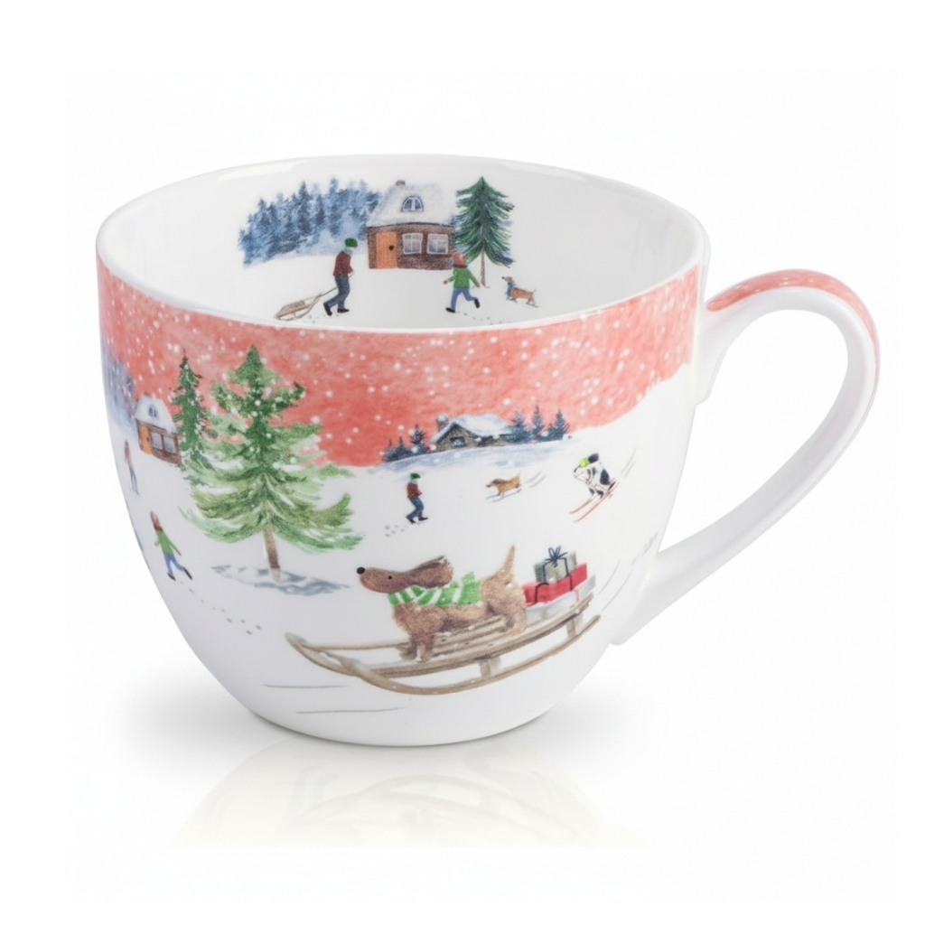 20 Oz Winter Sky And Snow Trees Coffee Tea Hug Mug with 