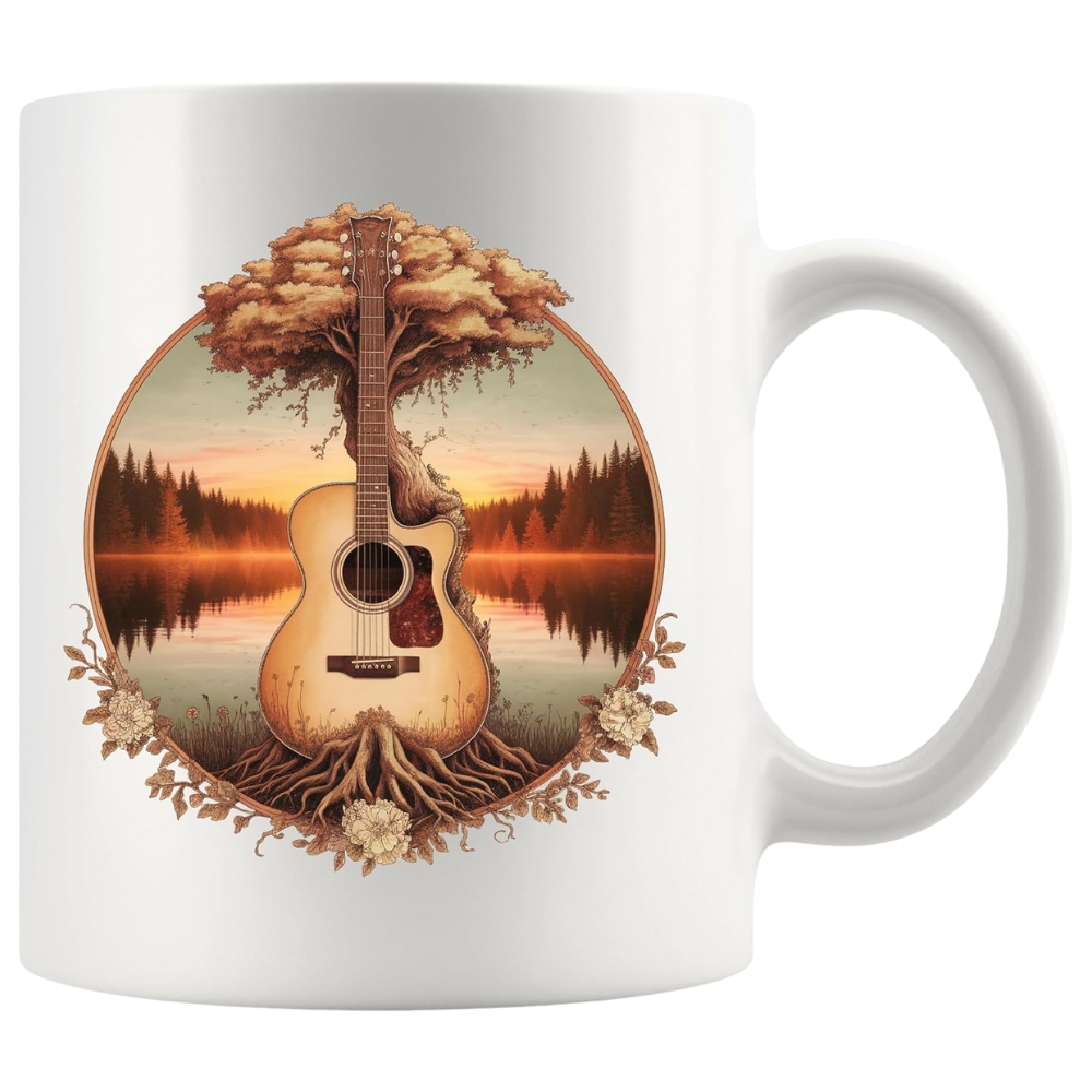 Acoustic Guitar Tree By The Lake Guitarist Gifts Guitar Player Boyfriend Husband Dad Brother Guitar Lover