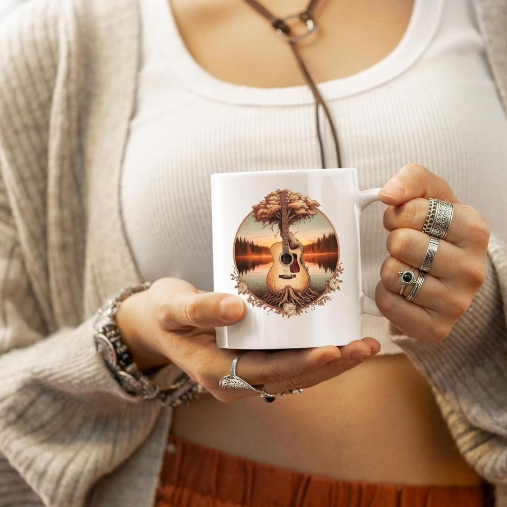 Acoustic Guitar Tree By The Lake Guitarist Gifts Guitar Player Boyfriend Husband Dad Brother Guitar Lover