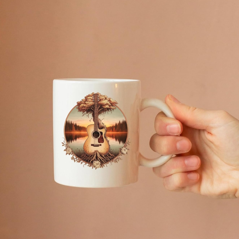 Acoustic Guitar Tree By The Lake Guitarist Gifts Guitar Player Boyfriend Husband Dad Brother Guitar Lover