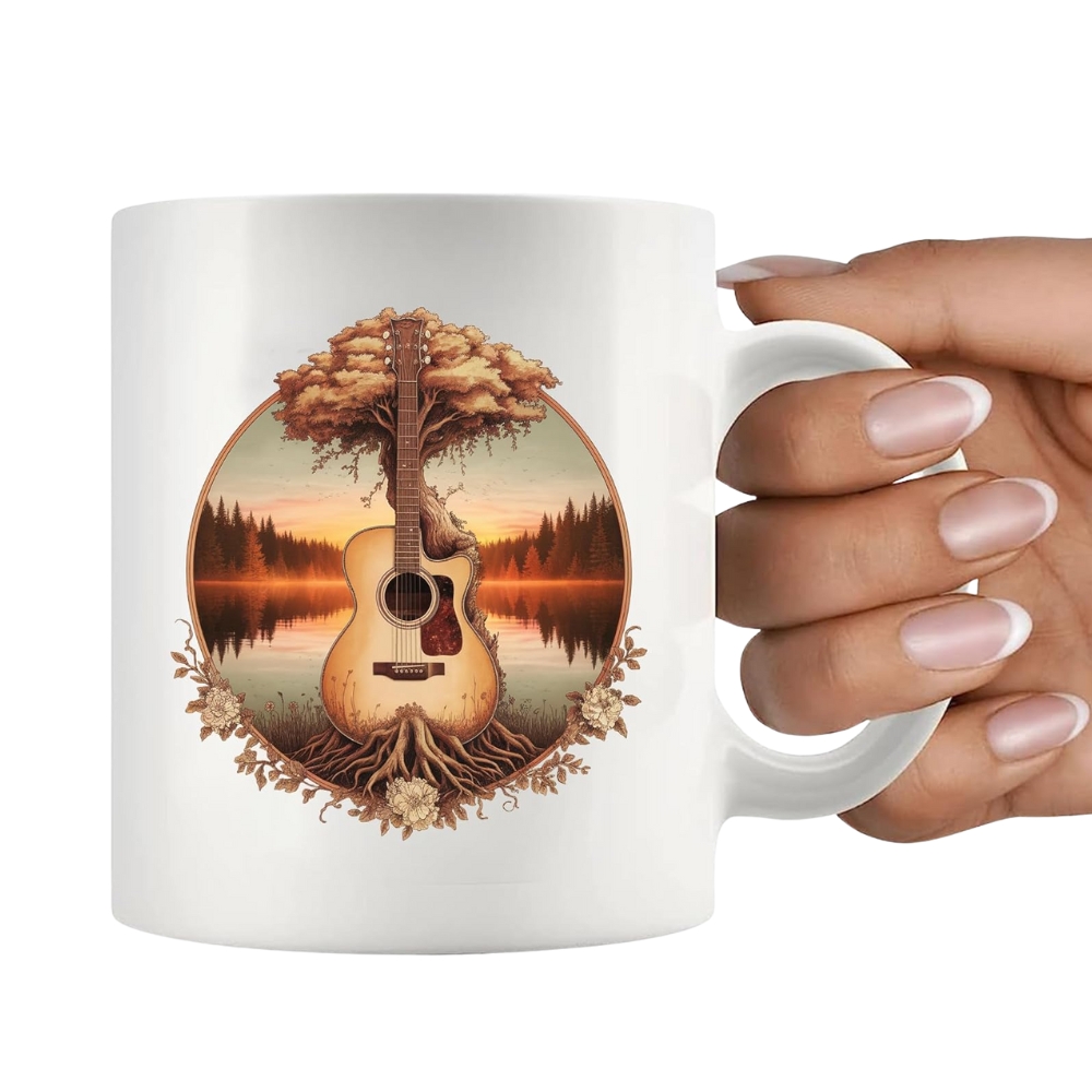 Acoustic Guitar Tree By The Lake Guitarist Gifts Guitar Player Boyfriend Husband Dad Brother Guitar Lover