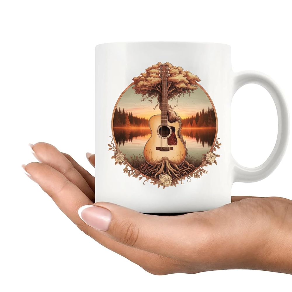 Acoustic Guitar Tree By The Lake Guitarist Gifts Guitar Player Boyfriend Husband Dad Brother Guitar Lover