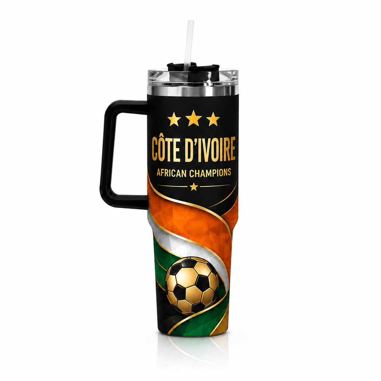 FIFA 2026 Côte d'Ivoire Football Sports All Over Printed 40oz Tumbler With Straw And Lid