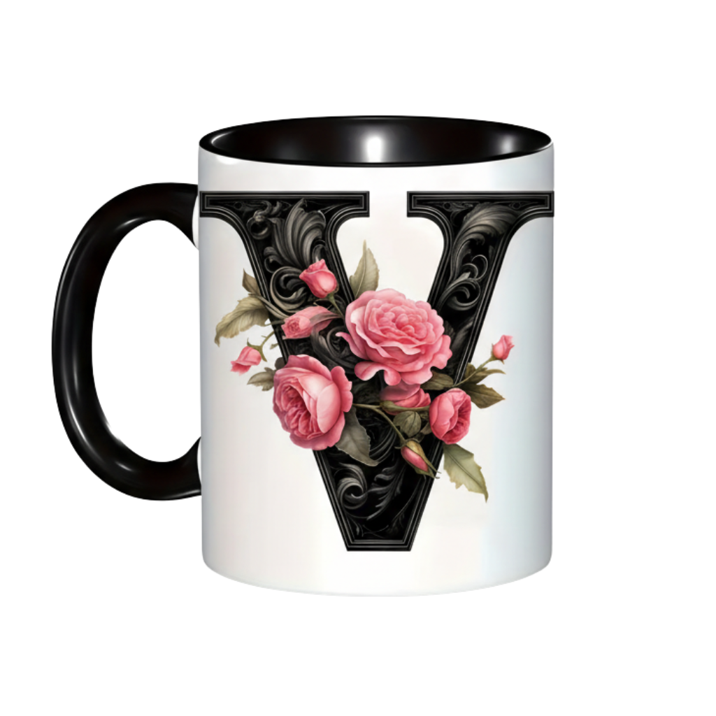 Alphabet Printed Ceramic Coffee Mug