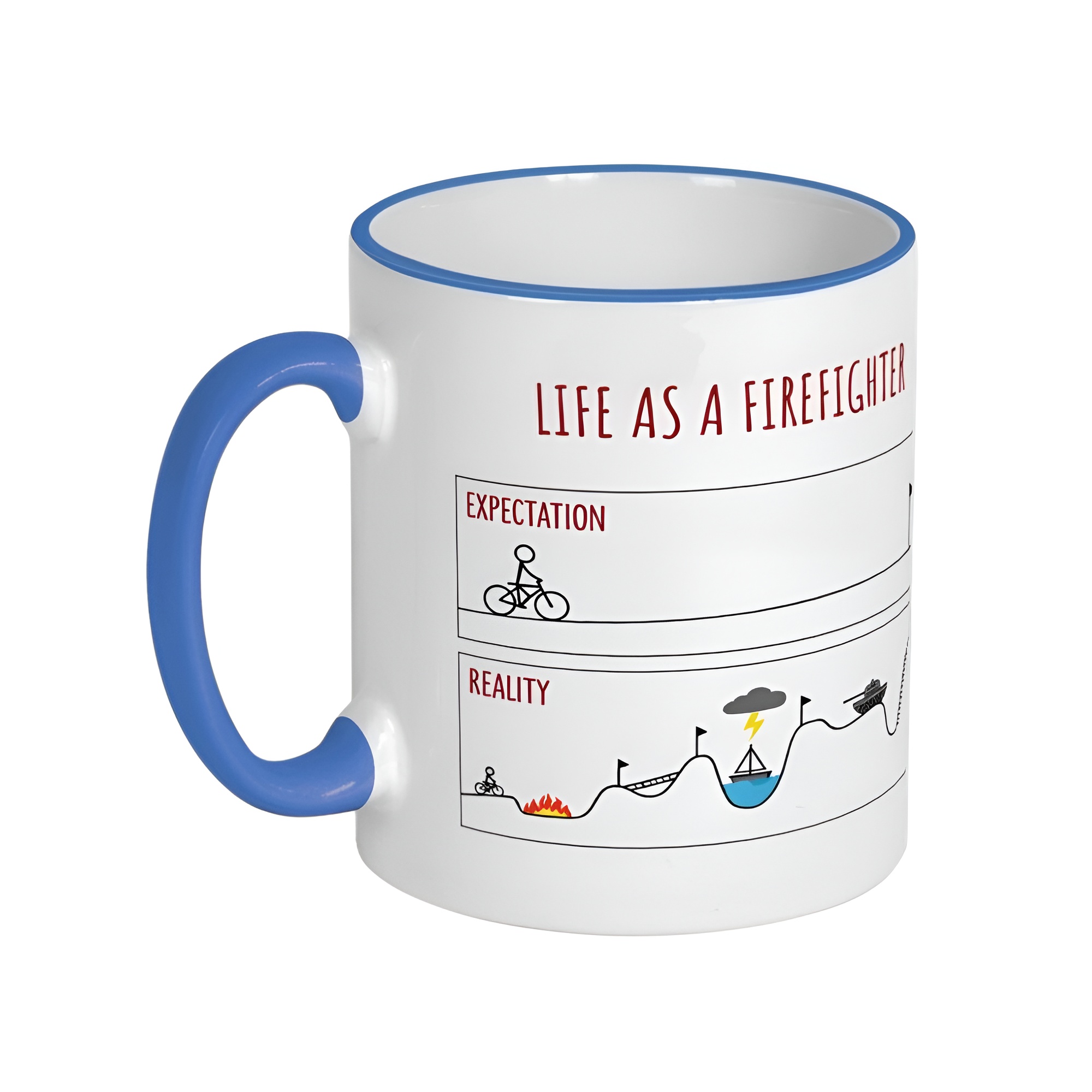 EXPECTATIONS VS REALITY firefighter funny gift, firefighter gift, firefighter mug