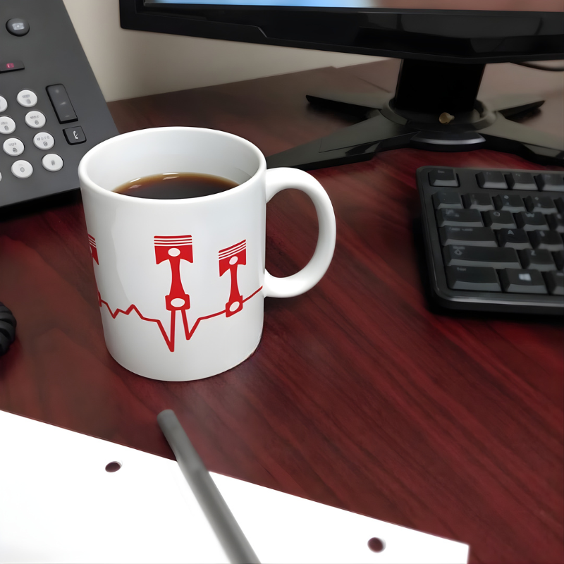 Piston Heartbeat Mechanic Printed Mug