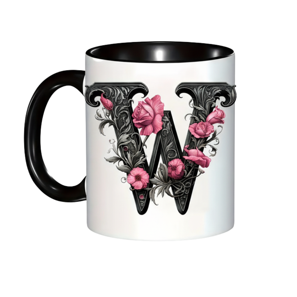 Alphabet Printed Ceramic Coffee Mug