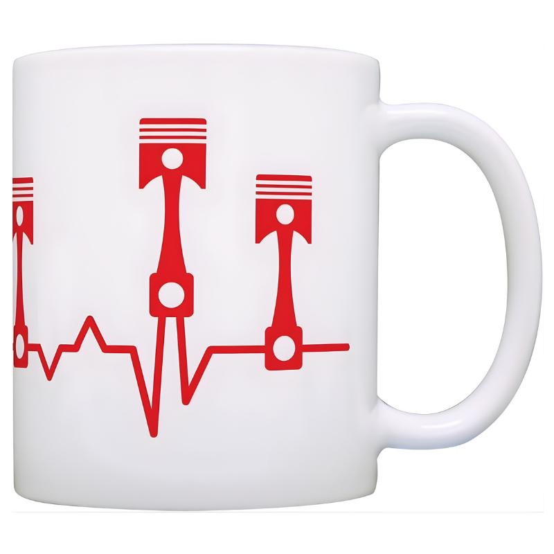 Piston Heartbeat Mechanic Printed Mug