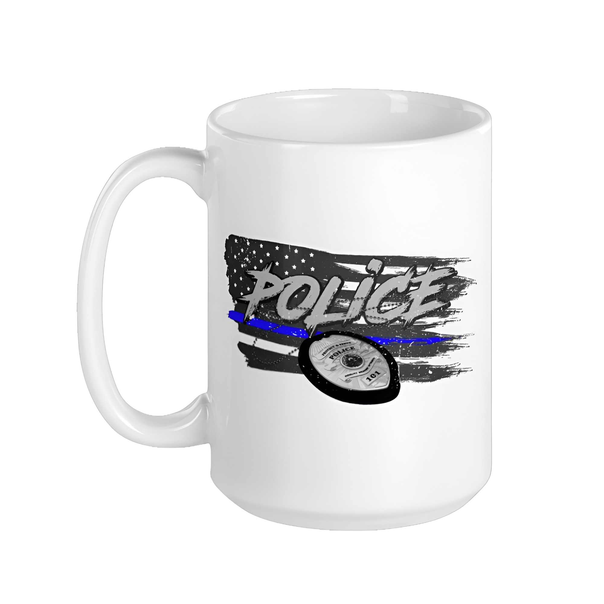 Police Badge (Thin Blue Line) Mug