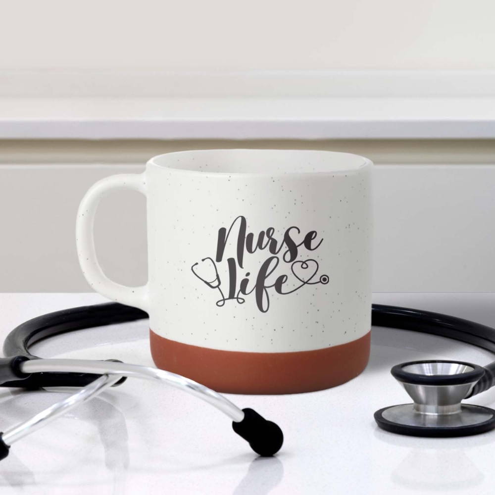 Nurse Life Mug / 13 Oz Speckled Ceramic Coffee Mug For Nurses