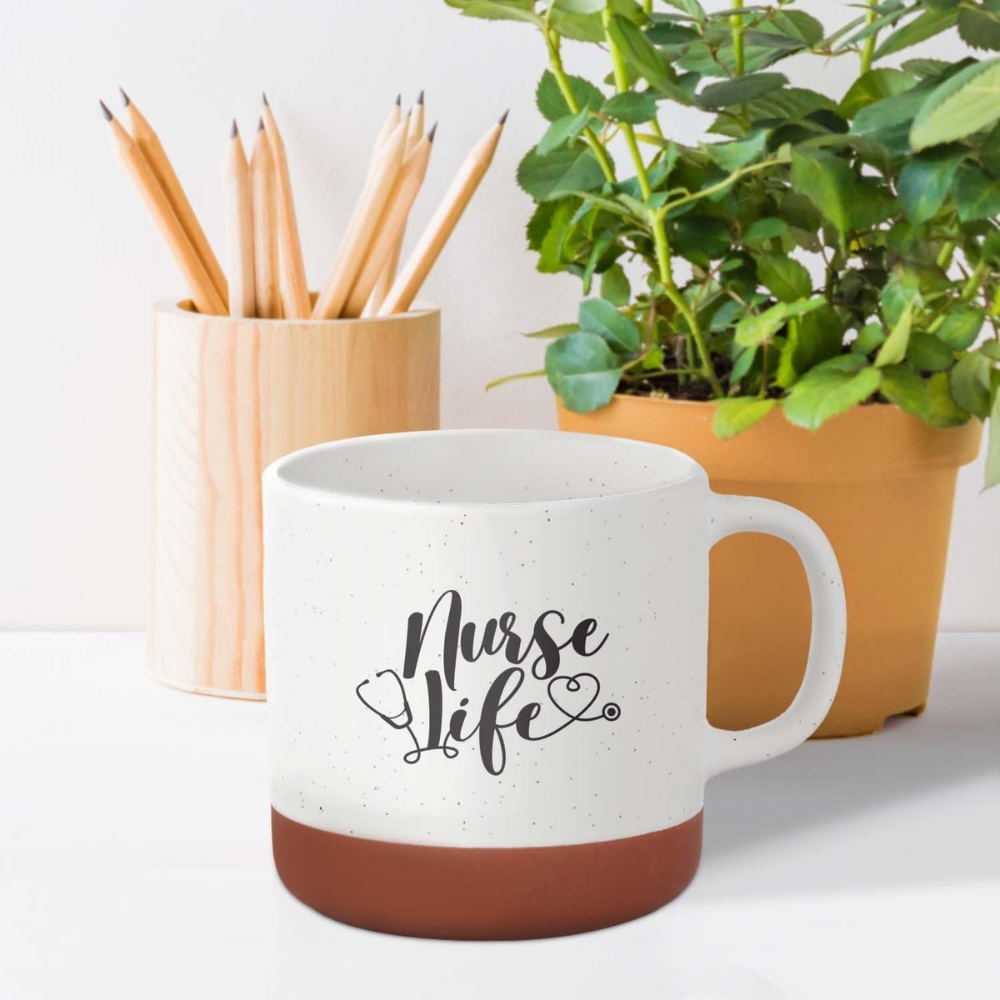 Nurse Life Mug / 13 Oz Speckled Ceramic Coffee Mug For Nurses