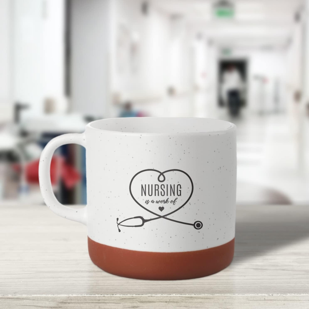 Nurse Life Mug / 13 Oz Speckled Ceramic Coffee Mug For Nurses