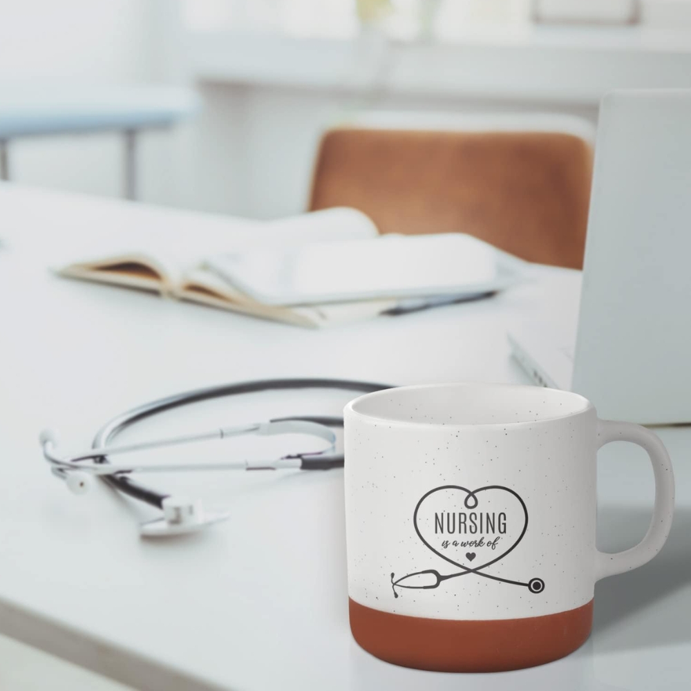 Nurse Life Mug / 13 Oz Speckled Ceramic Coffee Mug For Nurses