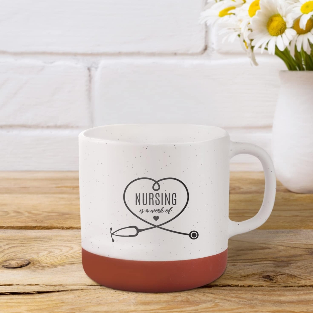 Nurse Life Mug / 13 Oz Speckled Ceramic Coffee Mug For Nurses