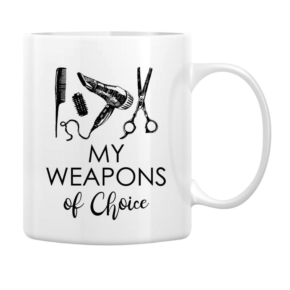 My Weapons of Choice Brush Hairstylist Hairdresser 11 Oz Ceramic Coffee Mugs 
