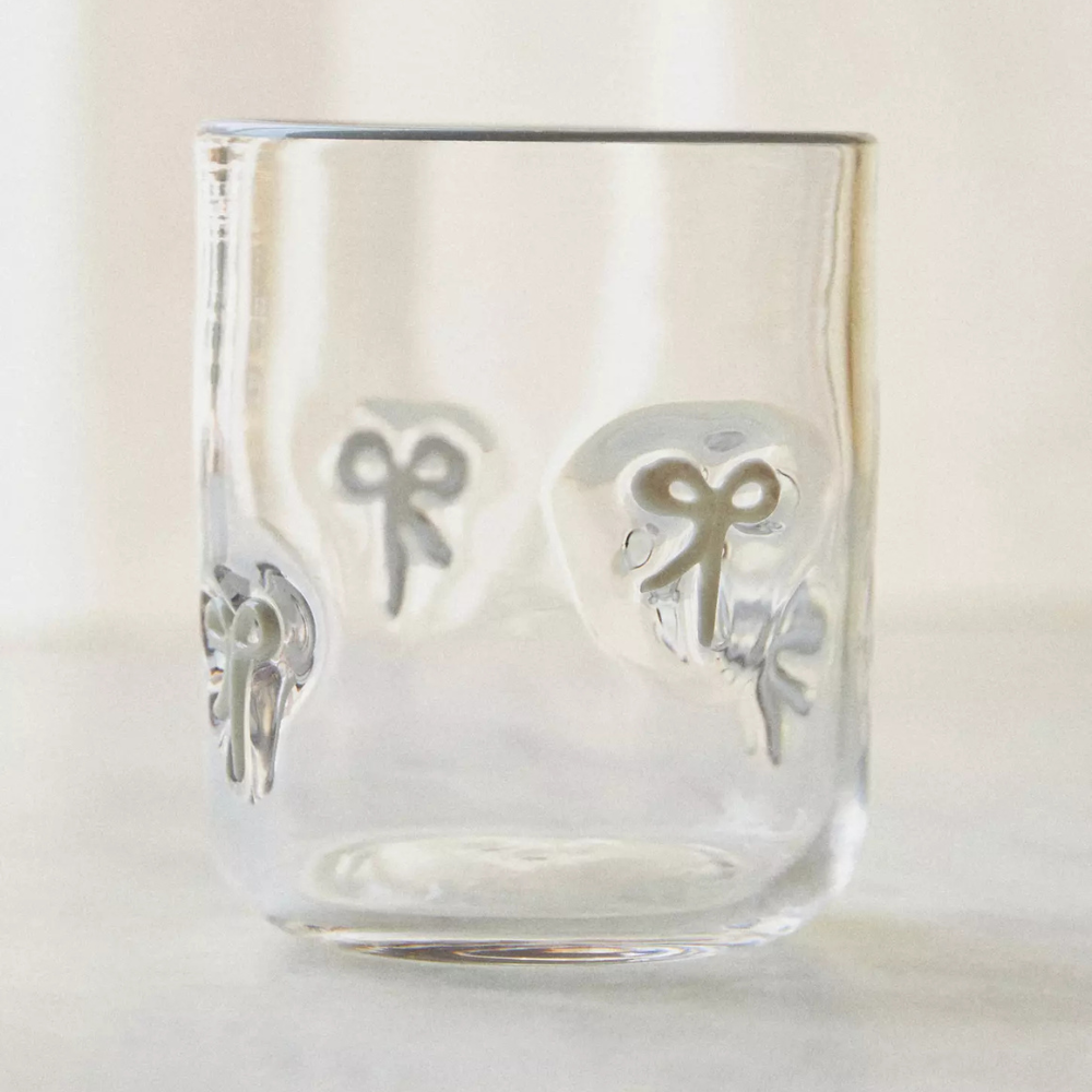 Embossed Glass Tumbler-Mineral Mug