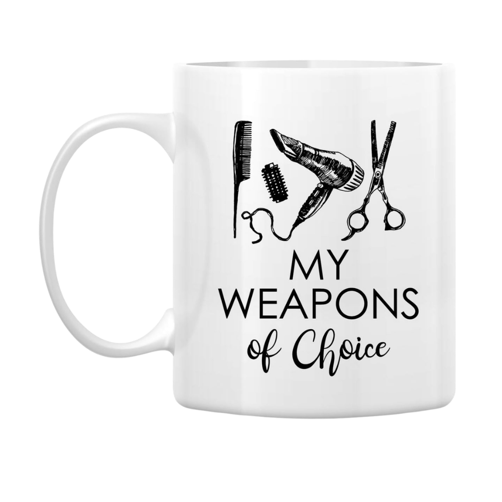 My Weapons of Choice Brush Hairstylist Hairdresser 11 Oz Ceramic Coffee Mugs 