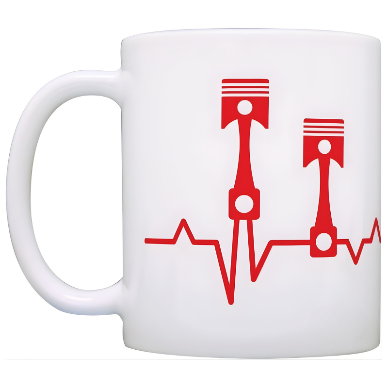 Piston Heartbeat Mechanic Printed Mug