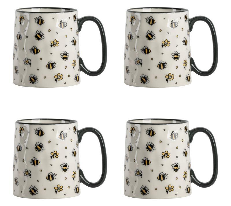 Pack Of 4 Strawberry Street Bella Printed Mug Set