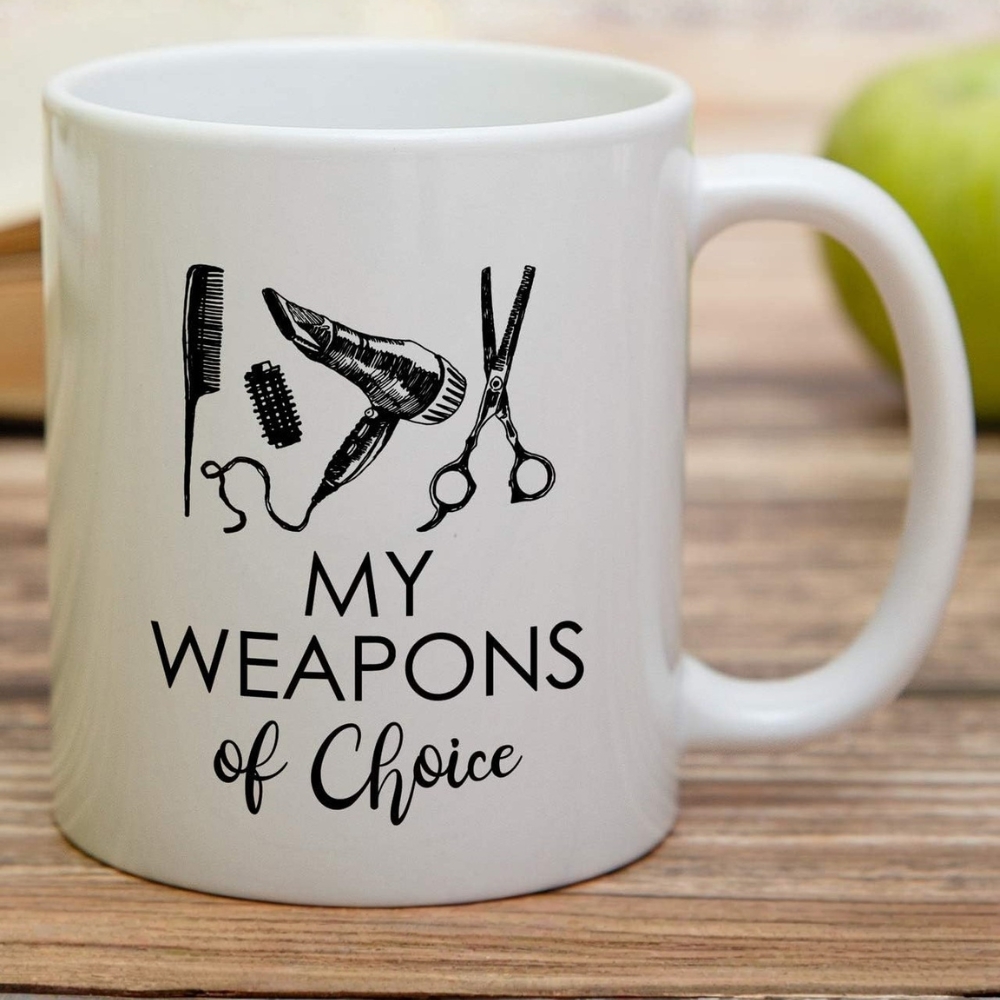 My Weapons of Choice Brush Hairstylist Hairdresser 11 Oz Ceramic Coffee Mugs 