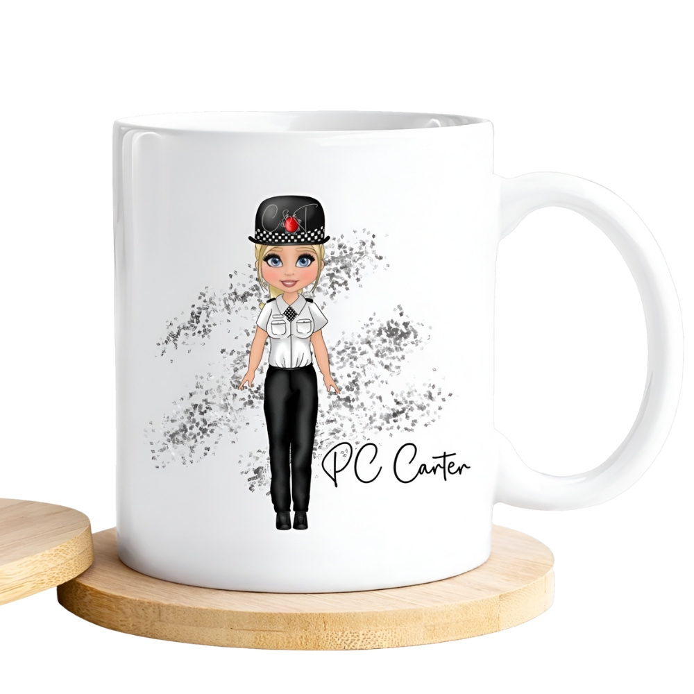 Personalised Police Mug, Police Officer Coffee Cup, Police Woman Gift