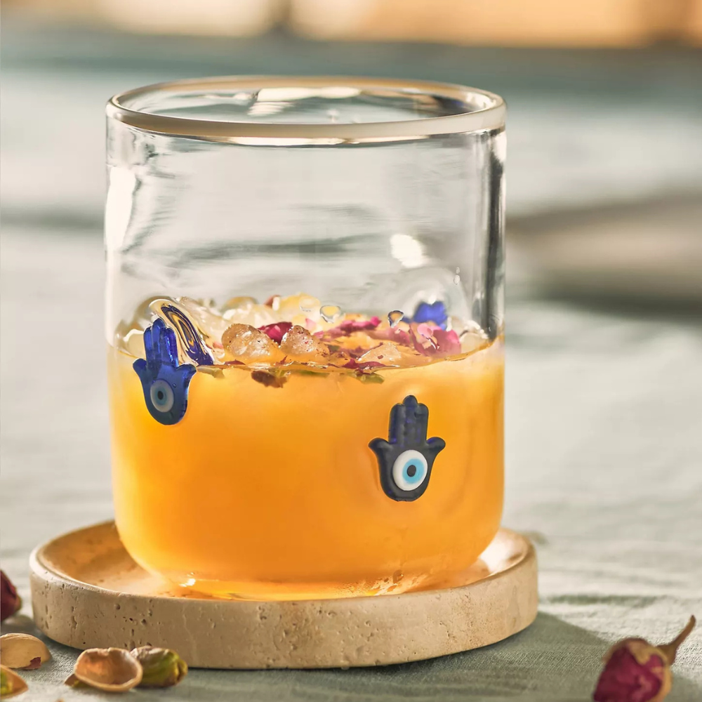Embossed Glass Tumbler-Mineral Mug