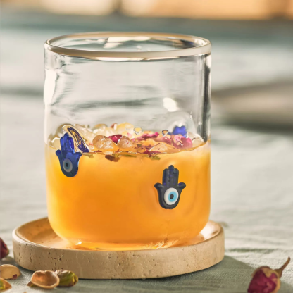 Embossed Glass Tumbler-Mineral Mug