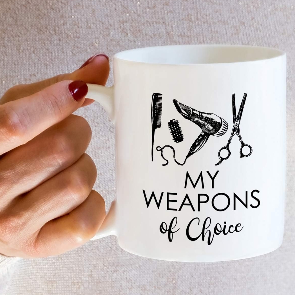 My Weapons of Choice Brush Hairstylist Hairdresser 11 Oz Ceramic Coffee Mugs 