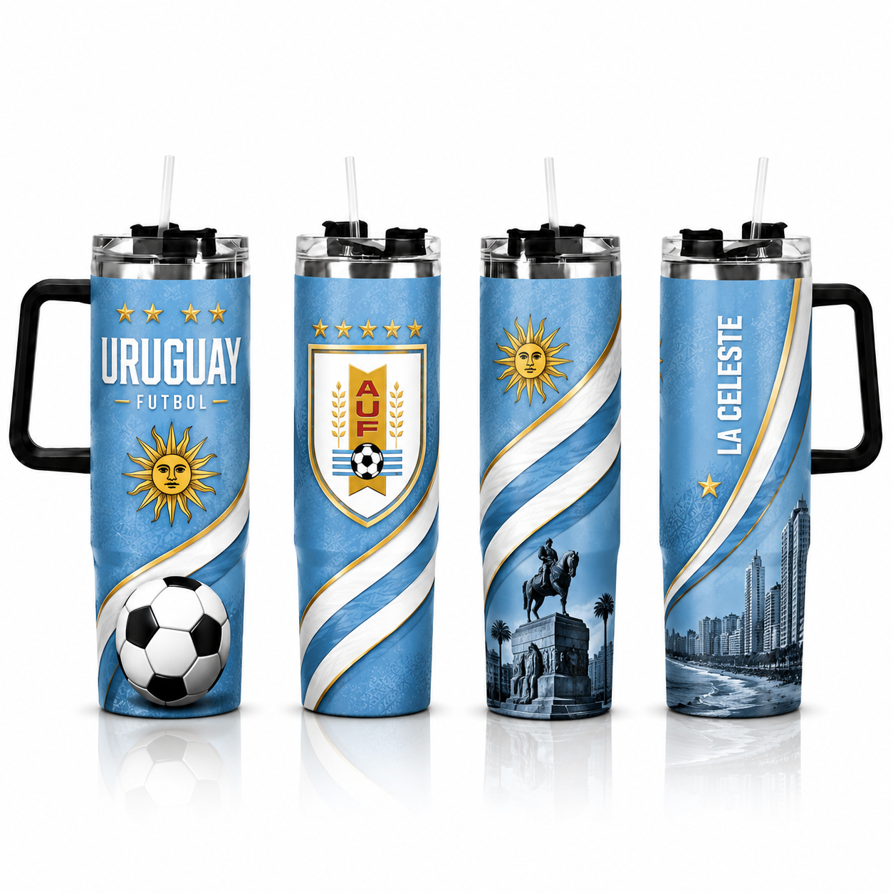 FIFA 2026 Uruguay Football Sports All Over Printed 40oz Tumbler With Straw And Lid