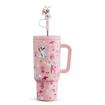 40Oz Halloween Patterned Insulated Tumbler With Handle And Straw - Mineral Mug