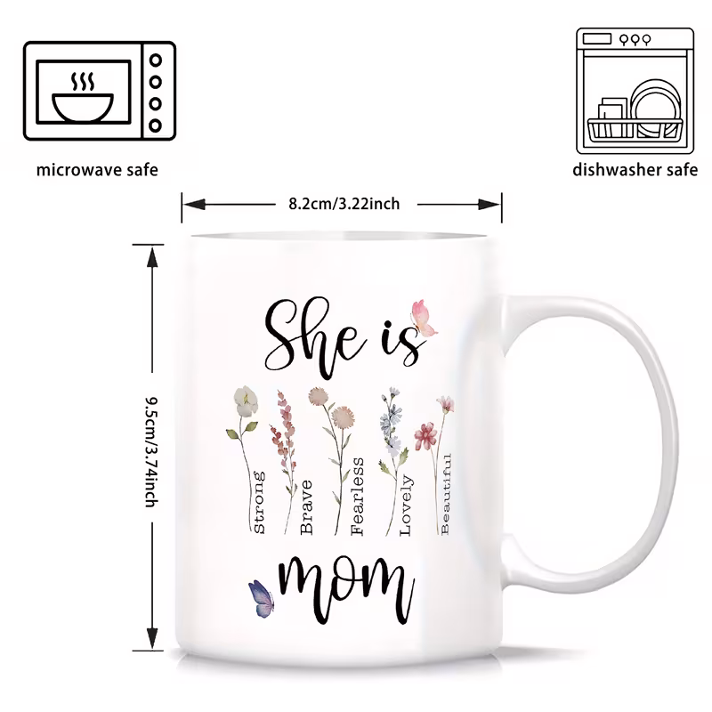 1pc mug ceramic cup with inspirational quotes 11oz dishwasher microwave safe mothers day birthday christmas gift for mom from daughter son grandma mum cup artistic script design comfortable handle 1